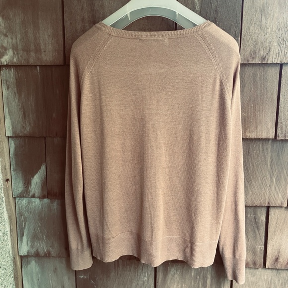 ZARA Knit Soft Sweater Camel Crew Neck Pullover JUMPER Raglan Long Sleeves M - Picture 9 of 12